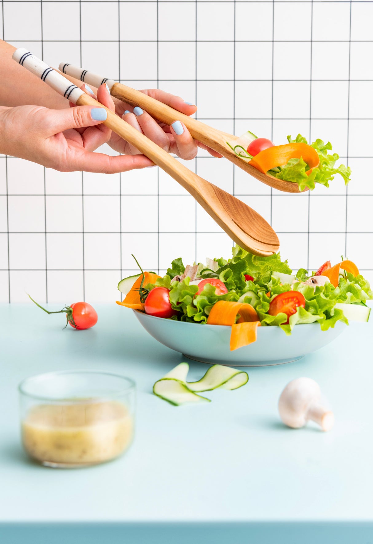 Hand-carved Salad Serving Spoons (set of 2)