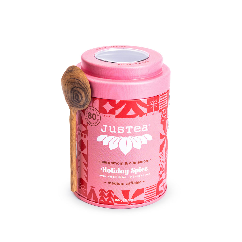 Holiday Spice Tin & Spoon - 80 cups Loose Leaf Tea (Quantity of 6)