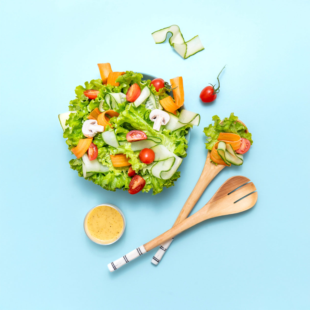 Hand-carved Salad Serving Spoons (set of 2)