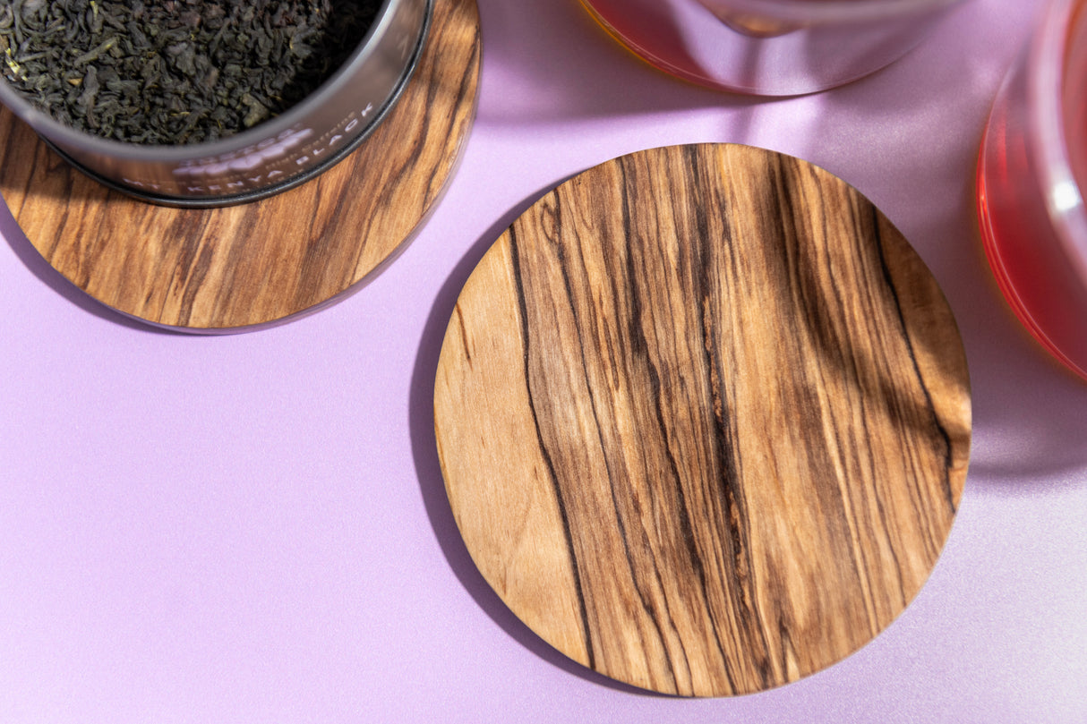 Hand-carved Olive Wood Coasters (2 pack)