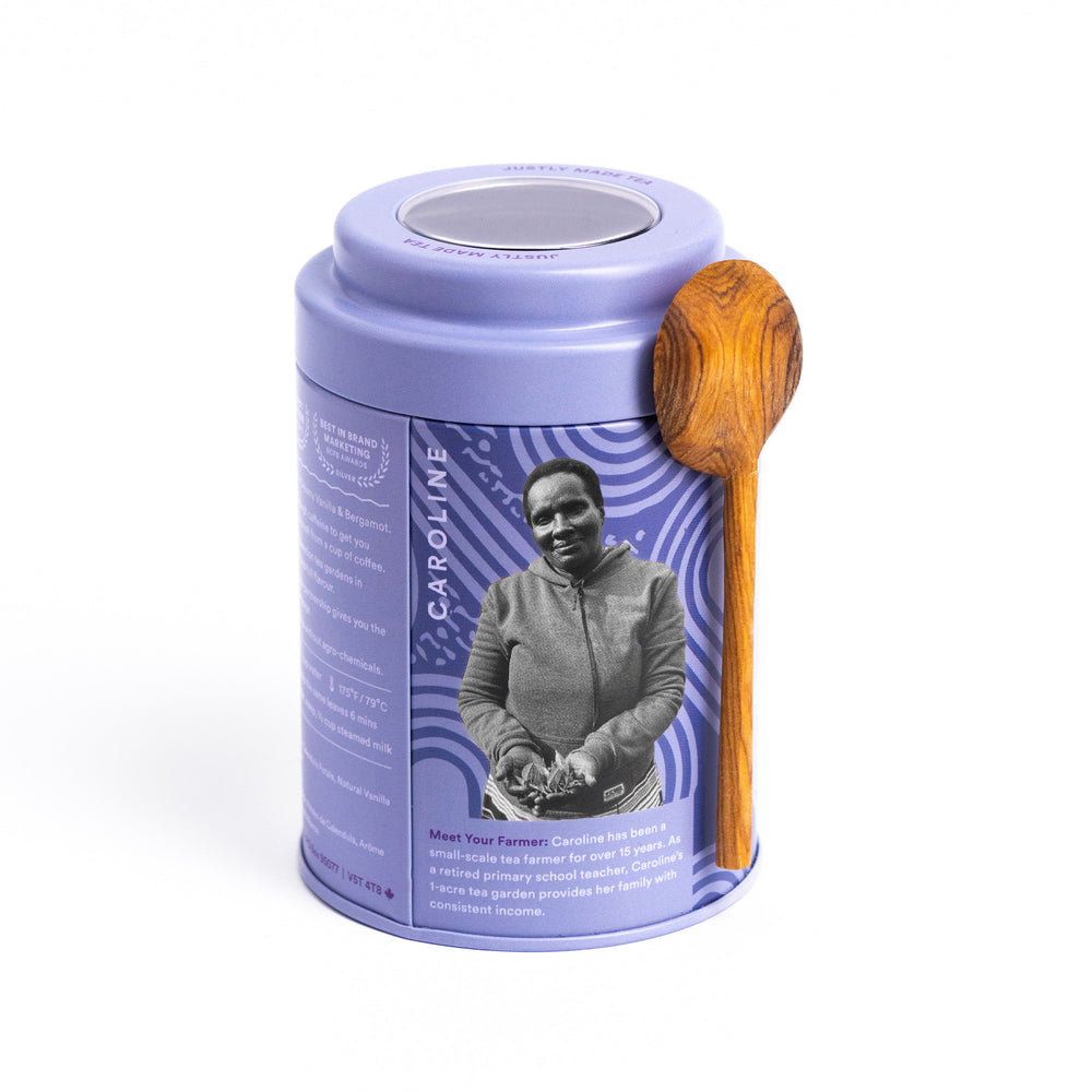 Cream Earl Grey Tin & Spoon - 80 cups Loose Leaf Tea (Quantity of 6)