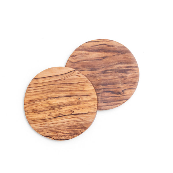 Hand-carved Olive Wood Coasters (2 pack) Wholesale