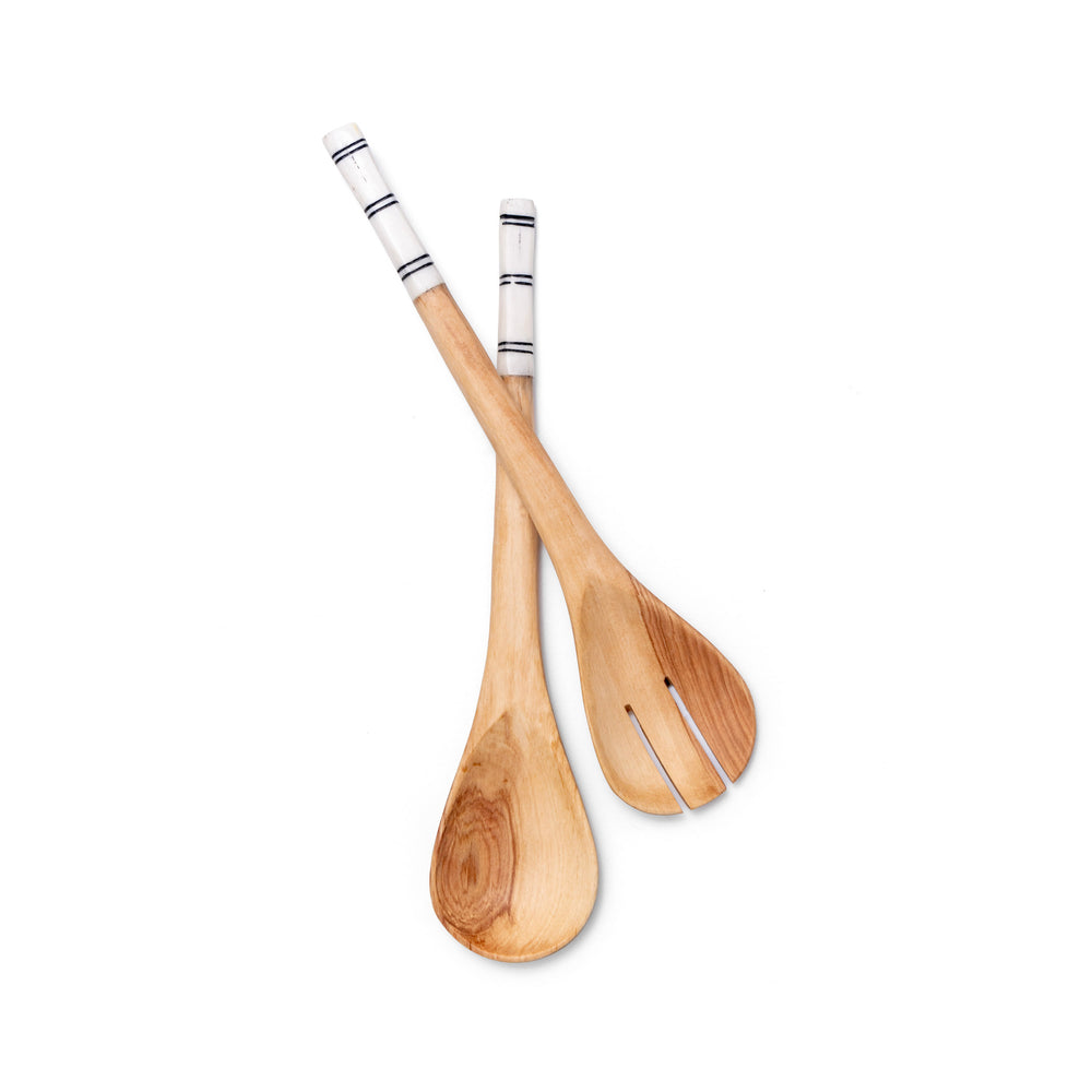Hand-carved Salad Serving Spoons (set of 2)- Wholesale