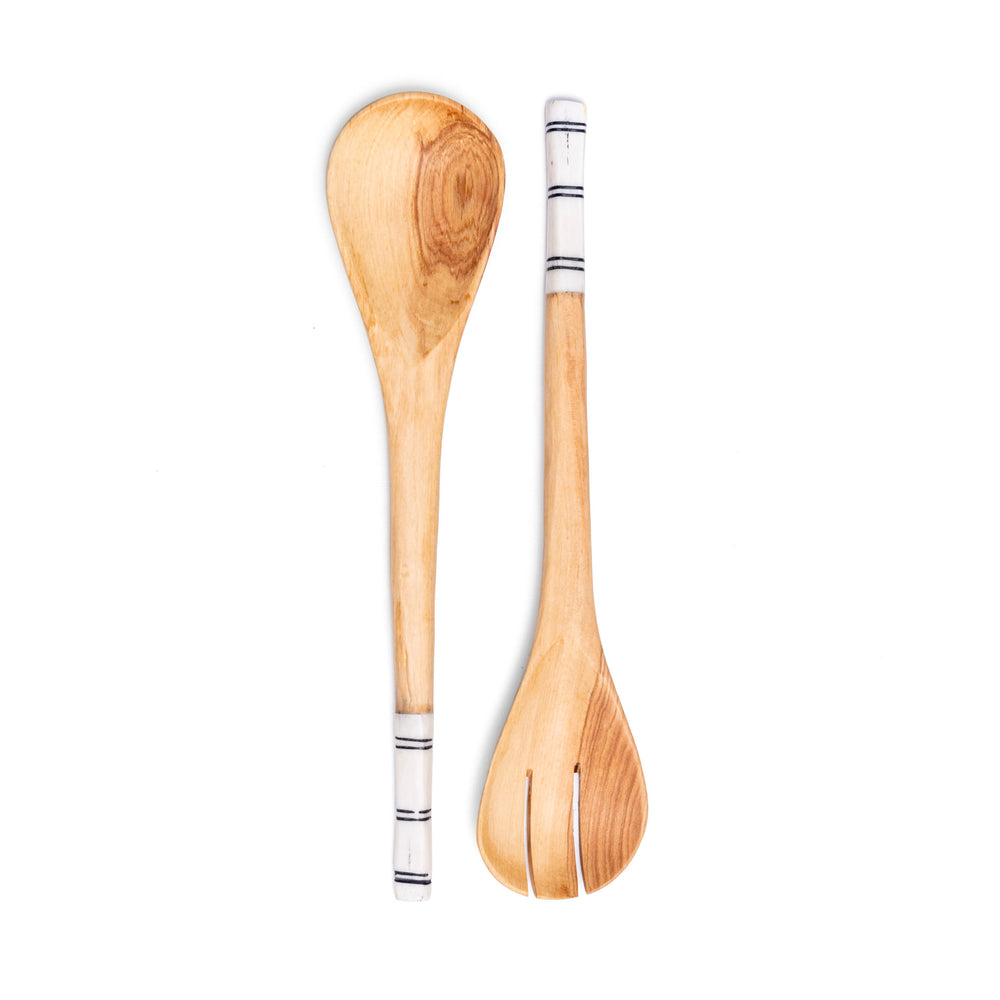 Hand-carved Salad Serving Spoons (set of 2)- Wholesale