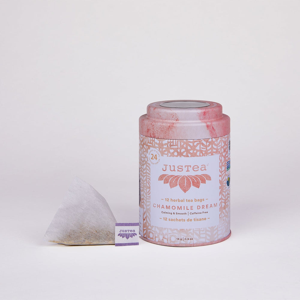 Chamomile Dream Tea Bag Tin - 12 Compostable Pyramid Bags (Quantity of 6)