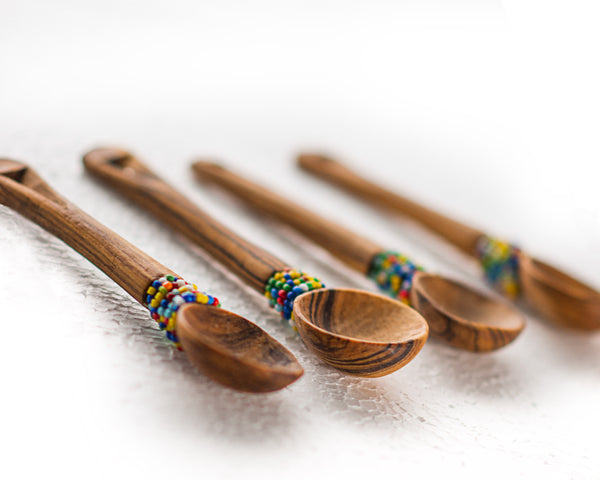 Hand-carved Beaded Tea Spoon