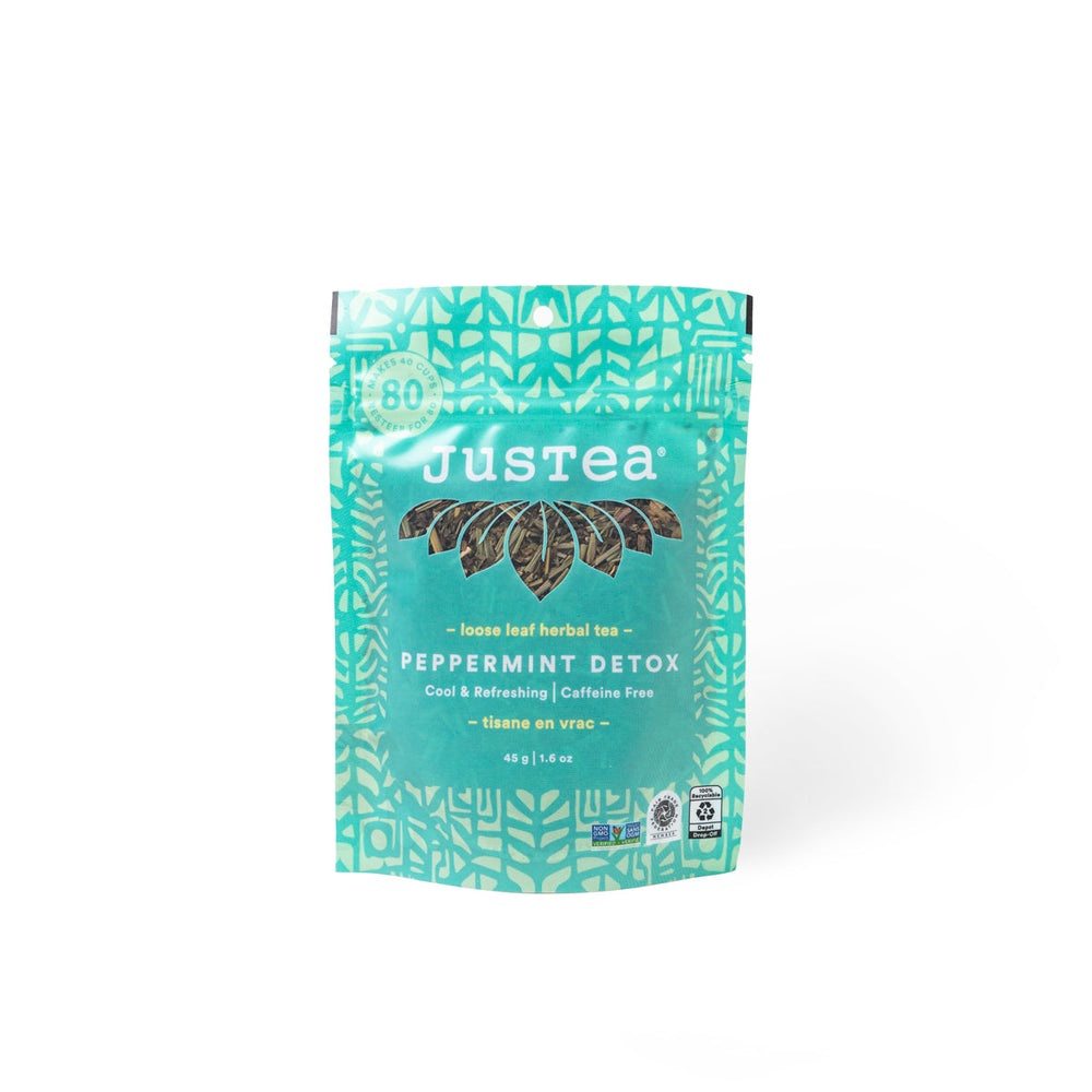 Peppermint Detox Stand-Up Pouch - 80 Cups Loose Leaf Tea (Quantity of 6)