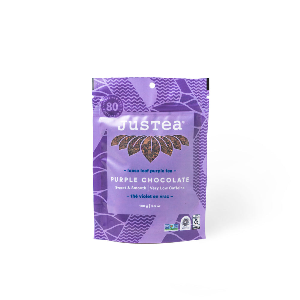 Purple Chocolate Stand-Up Pouch - 80 cups Loose Leaf Tea (Quantity of 6)