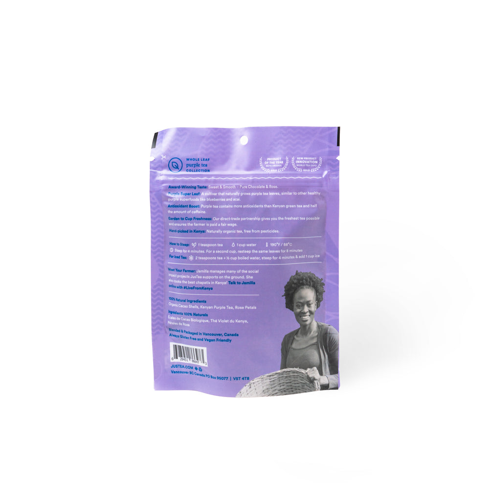Purple Chocolate Stand-Up Pouch - 80 cups Loose Leaf Tea (Quantity of 6)