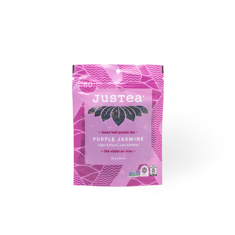 Purple Jasmine Stand-Up Pouch - 80 Cups Loose Leaf Tea (Quantity of 6)