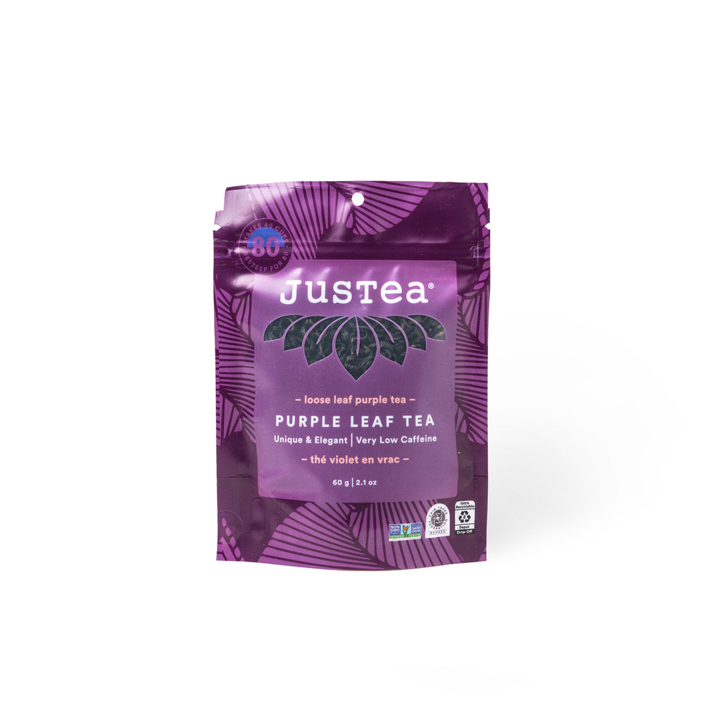 Purple Leaf Tea Stand-Up Pouch - 80 Cups Loose Leaf Tea (Quantity of 6)