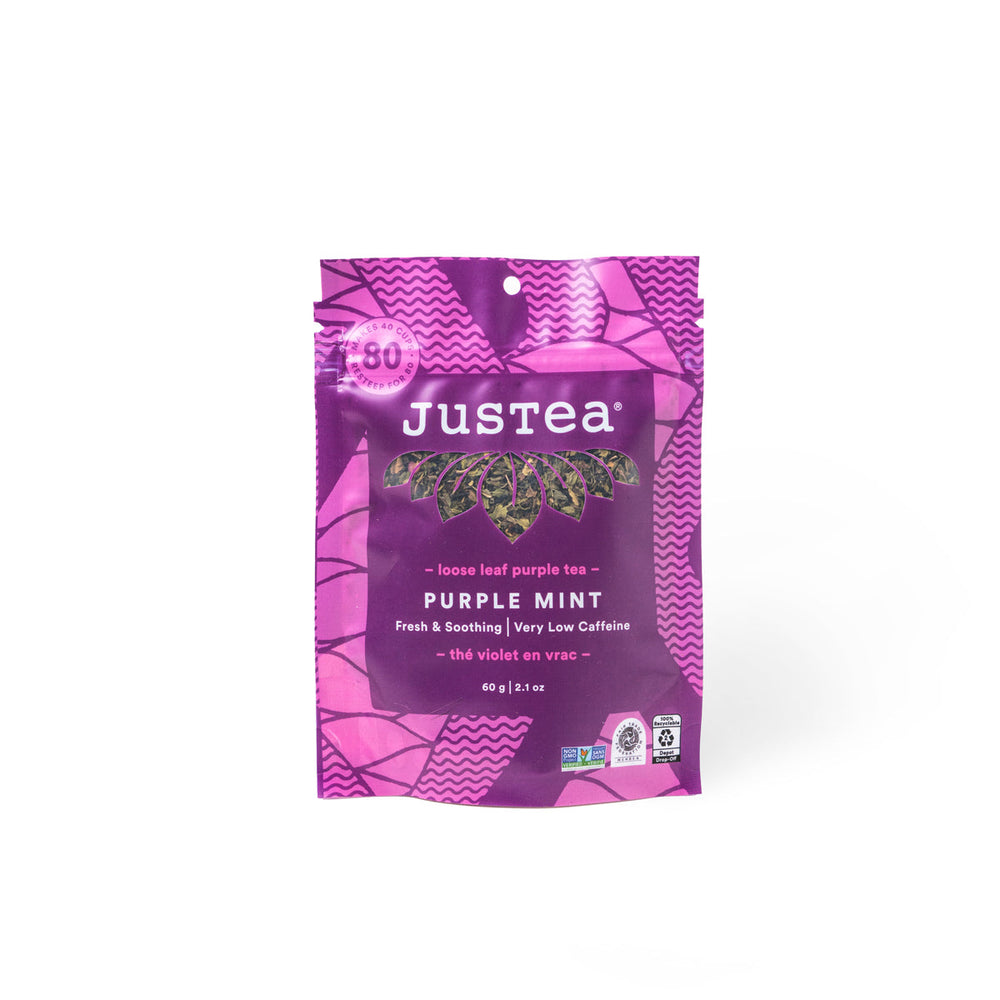 Purple Mint Stand-Up Pouch - 80 Cups Loose Leaf Tea (Quantity of 6)