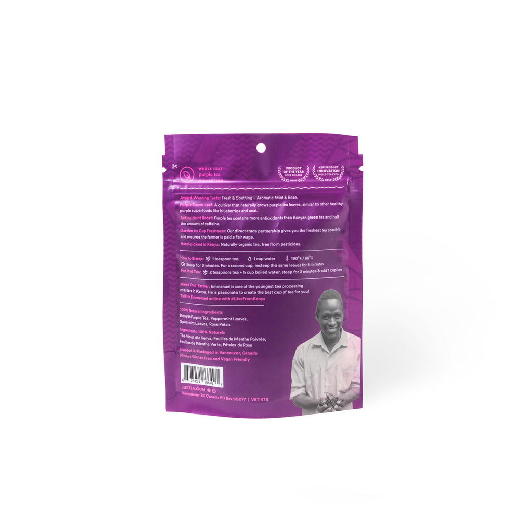 Purple Mint Stand-Up Pouch - 80 Cups Loose Leaf Tea (Quantity of 6)