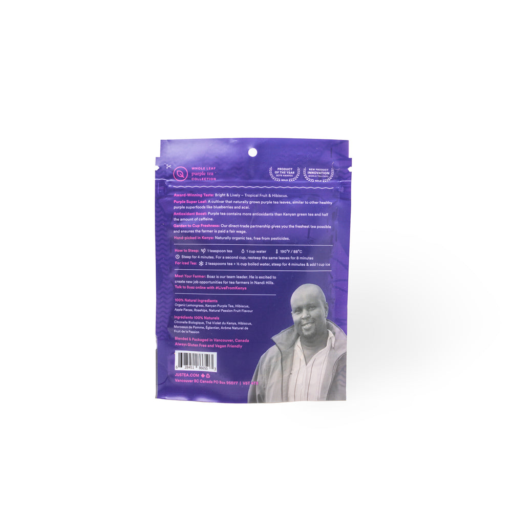 Purple Rain Stand-Up Pouch - 80 Cups Loose Leaf Tea (Quantity of 6)