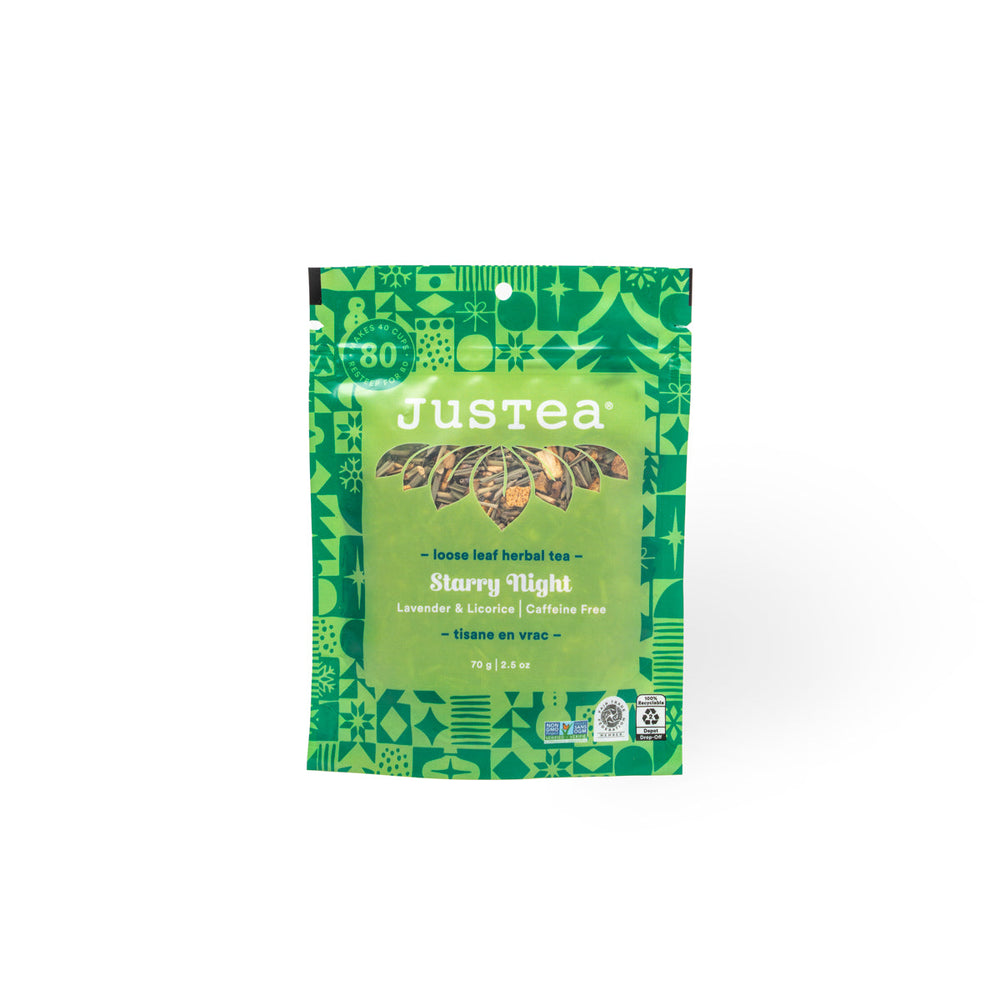 Starry Night Stand-Up Pouch - 80 Cups Loose Leaf Tea (Quantity of 6)
