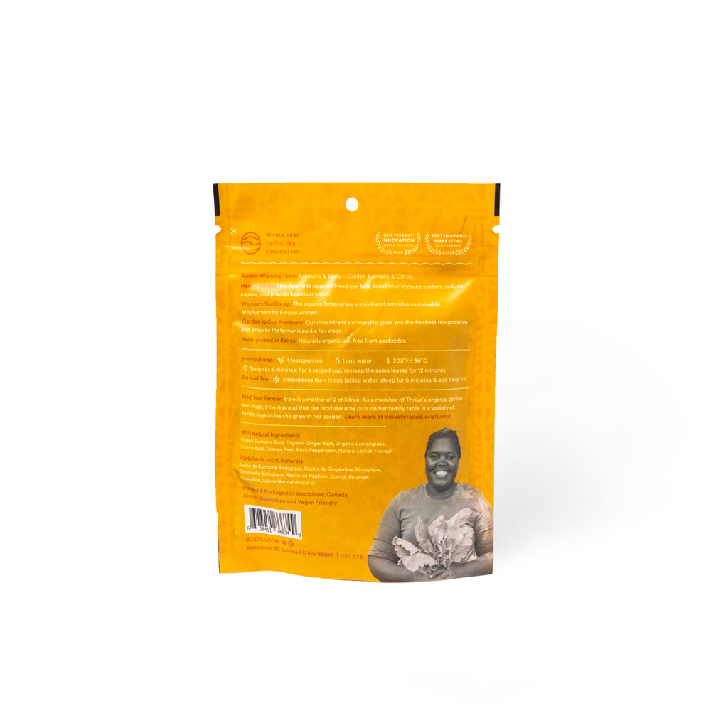 Turmeric Ginger Stand-Up Pouch - 80 Cups Loose Leaf Tea (Quantity of 6)