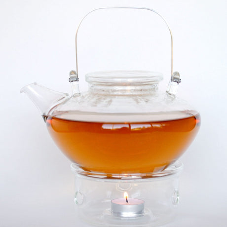 Clear Glass Teapot with Warmer..