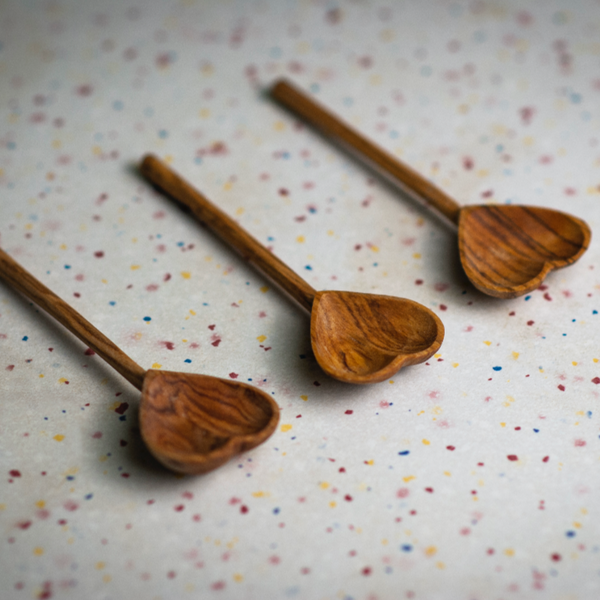 Hand-carved Heart Tea Spoon (Quantity of 25)