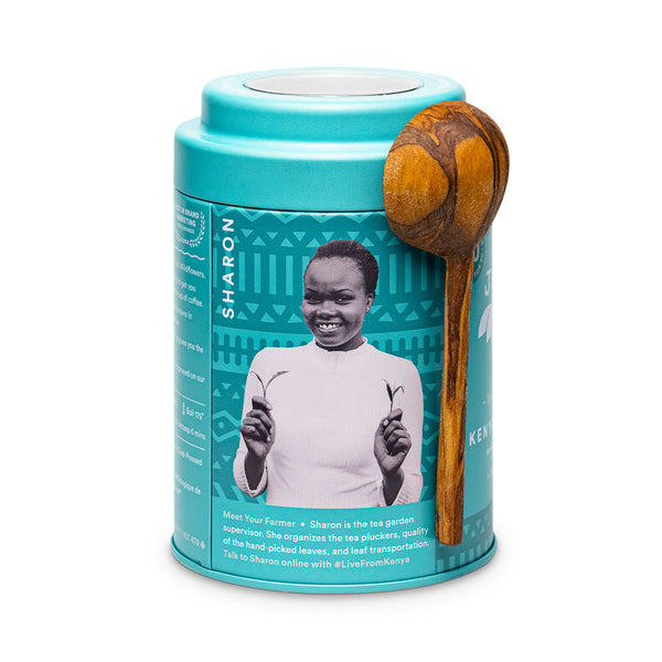 Kenyan Earl Grey Tin & Spoon - 80 cups Loose Leaf Tea (Quantity of 6)