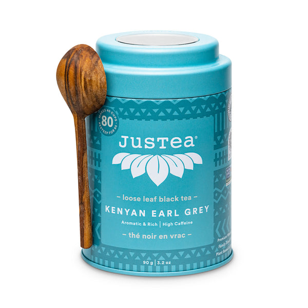Kenyan Earl Grey Tin & Spoon - 80 cups Loose Leaf Tea (Quantity of 6)