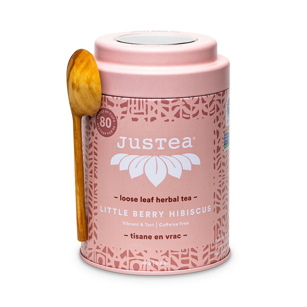 Little Berry Hibiscus Tin & Spoon - 80 cups Loose Leaf Tea (Quantity of 6)