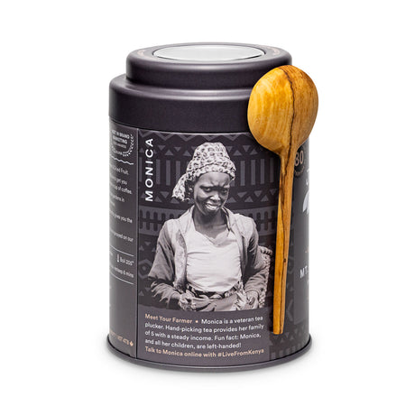 Mt. Kenya Black Tin & Spoon - 80 cups Loose Leaf Tea (Quantity of 6)