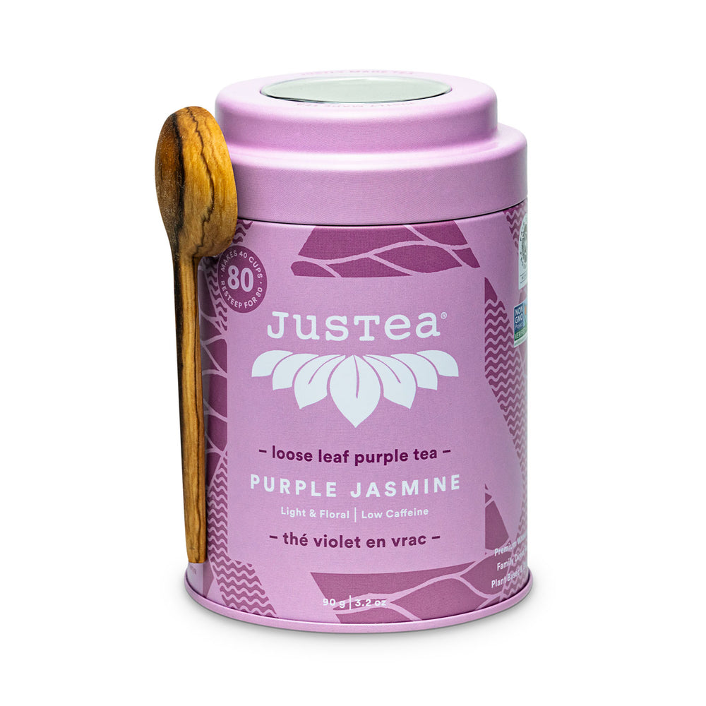Purple Jasmine Tin & Spoon - 80 cups Loose Leaf Tea (Quantity of 6)