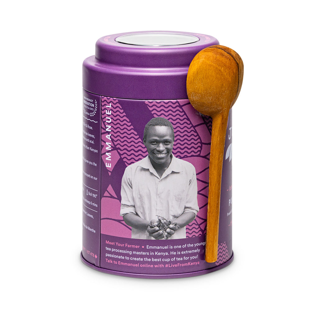 Purple Mint Tin & Spoon - 80 cups Loose Leaf Tea (Quantity of 6)