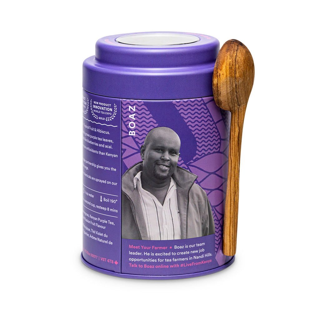 Purple Rain Tin & Spoon - 80 cups Loose Leaf Tea (Quantity of 6)