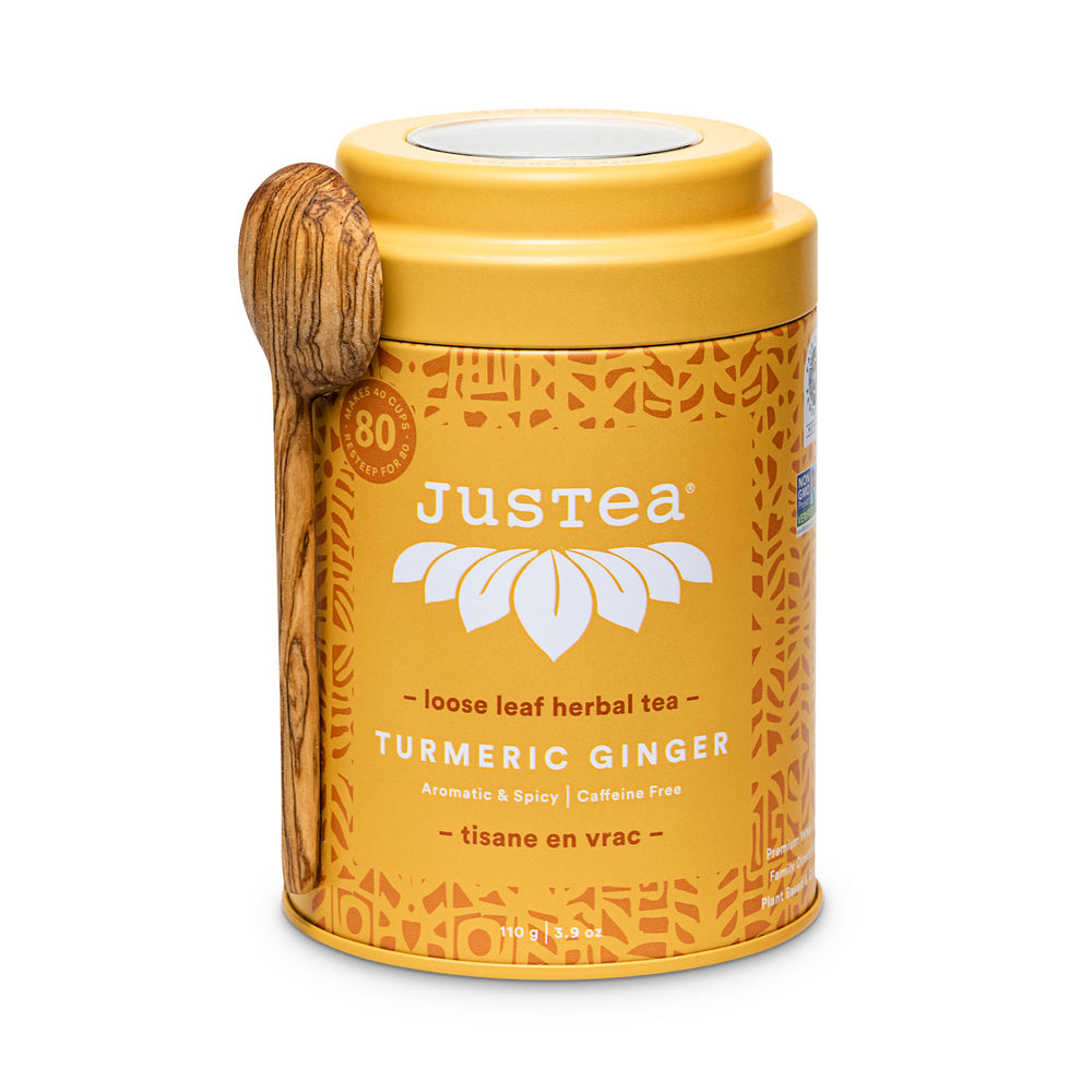 Turmeric Ginger Tin & Spoon - 80 cups Loose Leaf Tea (Quantity of 6)